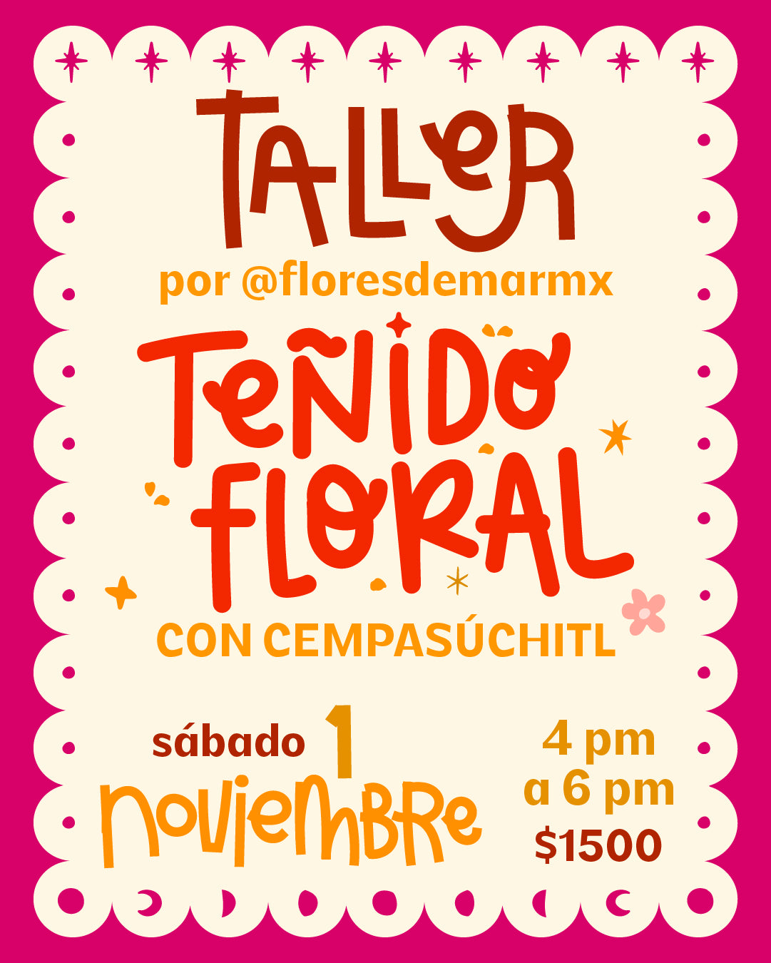 TALLER - TEÑIDO FLORAL CON CEMPASÚCHITL